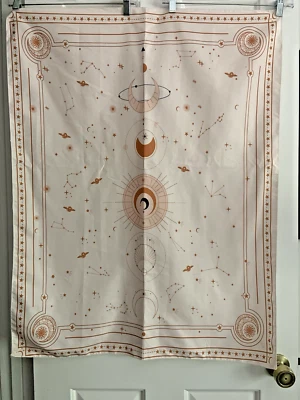 Beige Naranja Constelación Sol Celestial Luna y Estrellas Tapiz Astrología 38x29 Foto 1 de 4