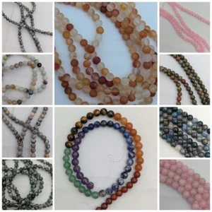 Gemstone Beads, Round, 4mm, 6mm, 8mm, 10mm, Choice Of Stones - Picture 1 of 37