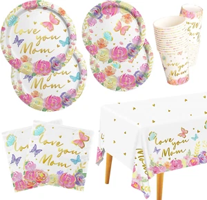 Mother'S Day Party Decorations, Serve 25, Happy Mothers Day Pack Includes: Paper - Picture 1 of 6