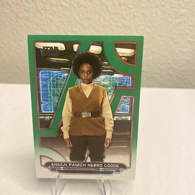 2018 Topps Star Wars Green 10/100 Galactic File TFA-47 Ensign Pamich Nerro Goode - Image 1 of 4