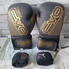 Evo Fitness Black And Gold 12 oz Boxing Gloves & Straps