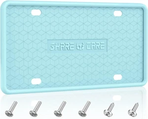 Lot de 1 cadre de plaque d'immatriculation en silicone, couvercle de plaque d'immatriculation avant arrière, plaque d'immatriculation - Photo 1/12
