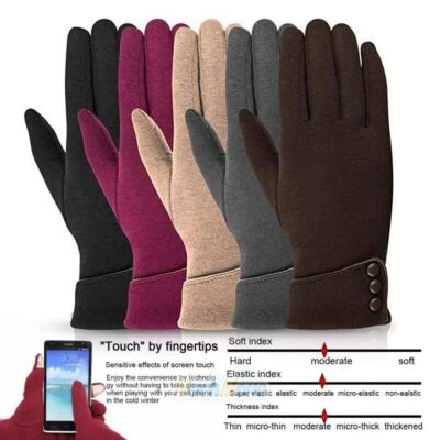 Soft and Warm Cashmere Wool Gloves - Touch Screen Fleece Mittens for Women - Image 1 of 4