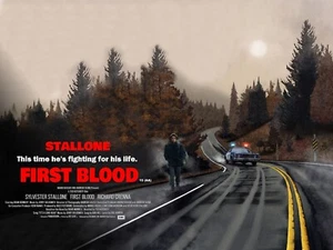 FIRST BLOOD 1982 quad poster print 30x40" Stallone Richard Crenna FREE P&P - Picture 1 of 1