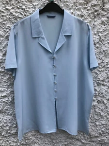 Ladies Light Blue Short Sleeved Blouse 16 Debenhams - Picture 1 of 7
