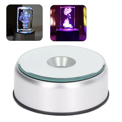 Display Spinner Stand 360° Rotary Crystal LED Light Display Base with USB Cable - Image 1 of 4