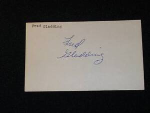 Fred Gladding 1961-1967 Tigers 1968 Astros Signed Auto Vintage 3x5 Index Card M7