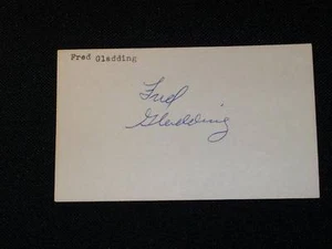 Fred Gladding 1961-1967 Tigers 1968 Astros Signed Auto Vintage 3x5 Index Card M7 - Picture 1 of 1