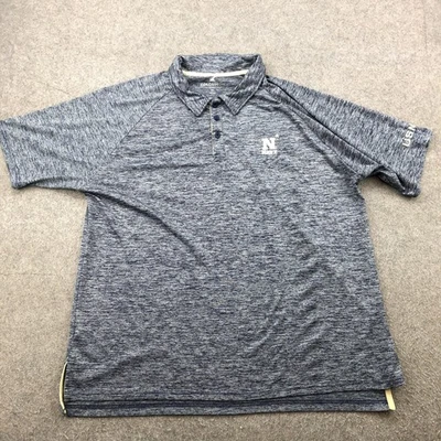 Navy Midshipmen Polo Shirt Mens XL Gray Heather NCAA College USN Short Sleeve - Image 1 of 4
