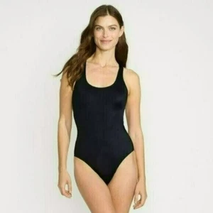 costume da bagno lands end tugless x schiena pezzo unico nero taglia 12 dd - Foto 1 di 3