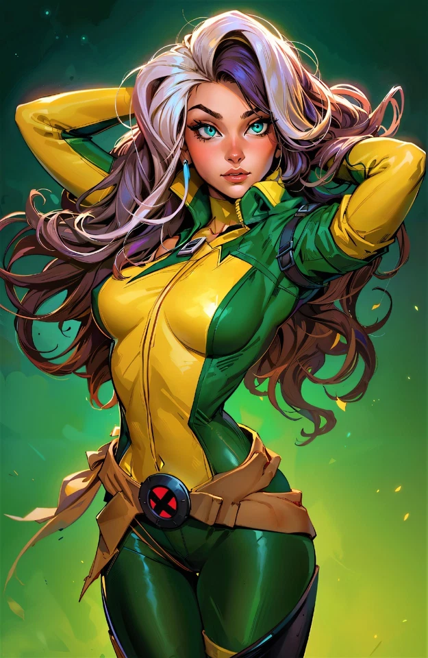 MARVEL X-MEN '97 ROGUE SEXY POSE FANTASIA ARTE FOSCA IMPRESSÃO 11 X 17, NOVO - Imagem 1 de 1