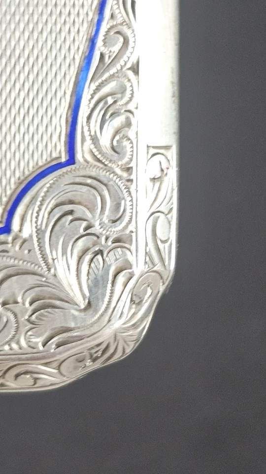 Zigaretten Etui Silber Pforzheim Emaille 100g Meistermarke WR - Bild 1 von 4