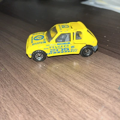 Caja de cerillas usada Peugeot 205 Turbo 16 raro amarillo 1984 - Michelin, Pioneer #176 Foto 1 de 4