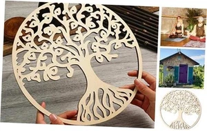 Round Tree of Life Wooden Wall Art Wall Hanging Decor Art Home Decoration - Picture 1 of 8