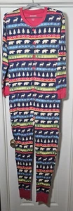 Little Blue House Union Suit Unisex Medium Woodland Fair Isle Navy - Picture 1 of 5