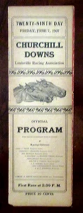 SELTEN 1907 New Louisville Jockey Club offizielles Rennprogramm Churchill Downs - Bild 1 von 6