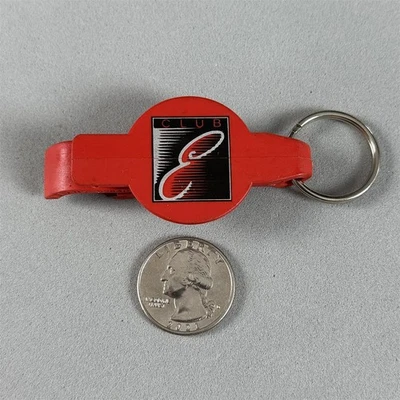 Vintage Dale Earnhardt Club E Red Plastic Bottle Opener Keychain Key Ring #55745 - Image 1 of 2