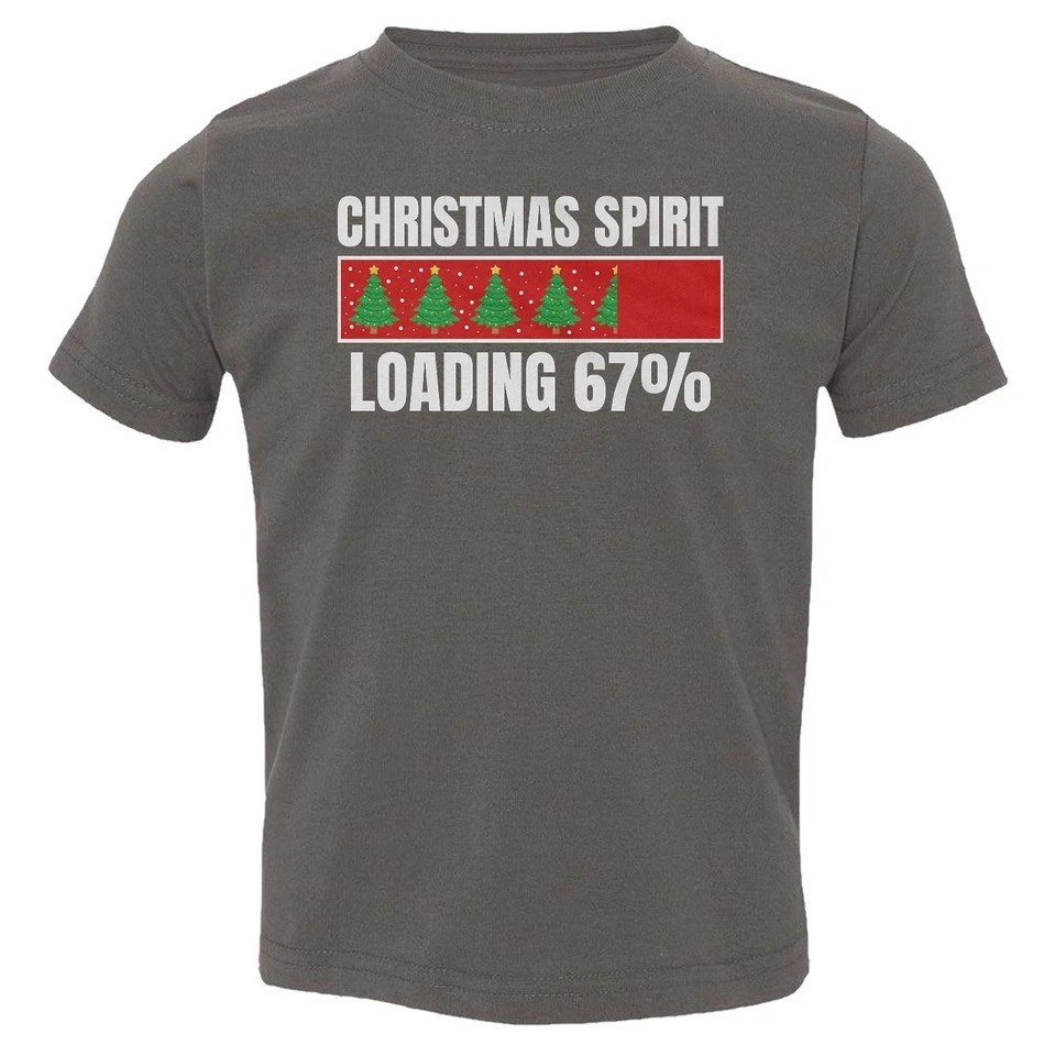 Christmas Spirit Loading 67% - Camiseta Divertida 6 7 Meme Navidad Niño Pequeño Foto 1 de 1
