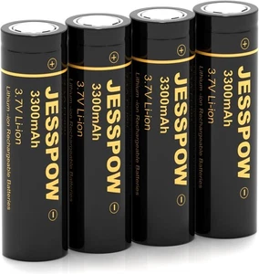 3.7 Volt Rechargeable Battery Flat Top, 3300mAh High Power Long Lasting Recharg - Picture 1 of 9