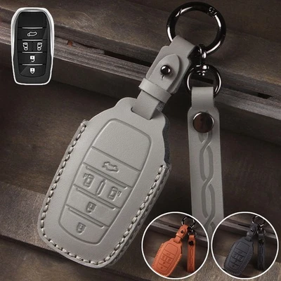 Genuine Leather Car Smart Key Fob Case Cover Bag For Toyota Previa Alphard 2014+ Foto 1 de 4