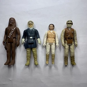 Vintage Star Wars Hoth Rebel Trooper Han Solo Leia 1980 & Chewbacca 1977 Bundle - Picture 1 of 10