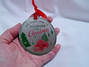 "Alle Wege führen zu Weihnachten nach Florida" Edelstahl Hängedeko - Bild 1 von 4