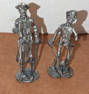 Pewter Figurine 2 Skeleton Pirate 4" inches - Picture 1 of 5