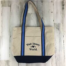 Grand sac fourre-tout en toile manipulé bleu Walt Disney World 1971