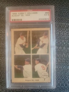 1959 FLEER #65 TED WILLIAMS HOF AUGUST 30, 1958 PSA 5 EX RED SOX - Picture 1 of 2