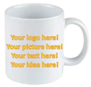 Personalized Custom Mug Text Logo or Photo Coffee Mug Both side Printed 11oz - Picture 1 of 3