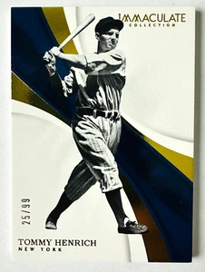 2017 Panini Immaculate Tommy Henrich Parallel Card SP #/99 NY Yankees Legend! - Picture 1 of 3
