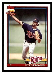1991 Topps Traded #6T STEVE BEDROSIAN Minnesota Twins