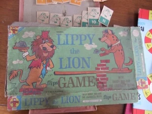 VINTAGE LIPPY THE LION FLIPS GAME pieces TRANSOGRAM HANNA BARBERA 1962 - Picture 1 of 7