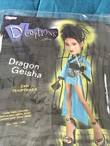 Deceptions Juniors Costume Size 7-9 Turquoise Blue Asian Dragon Geisha AS IS  - Picture 1 of 7