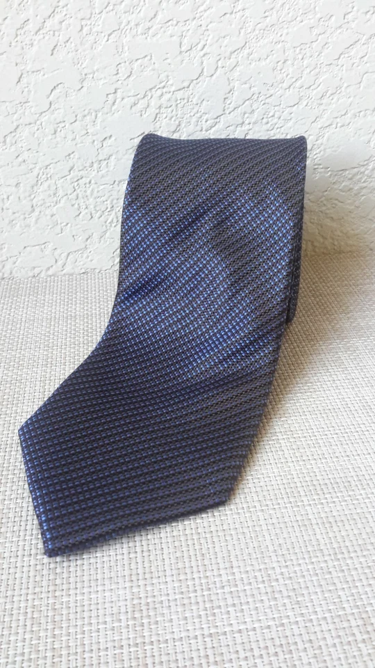 Corbata para hombre Egara 100 % seda patrón geométrico azul usada Foto 1 de 4