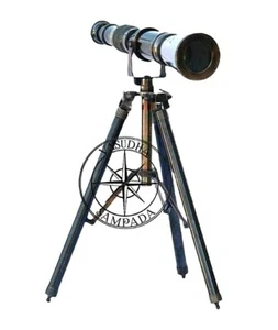 Nautical Antique Brass Telescope With Antique brass Tripod Stand - Picture 1 of 7