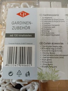 130 tlg Universal Gardinen Zubehör, Gardinengleiter, u.a. für Kvartalschienen - Bild 1 von 8