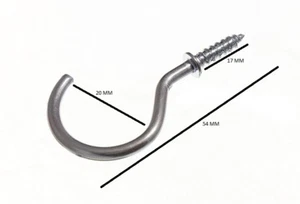 Cup Hook 38mm To Shoulder Total Length 53mm Chrome Plated Cp With Pack Size 4 - Picture 1 of 1
