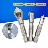 3Pcs/Set Wood Metal Drill Bit HSS Titanium Coated Countersink & Deburring Tool