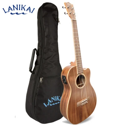 Lanikai ACST-CEB Acacia Solid Top Baritone Acoustic Electric Ukulele with Bag - Image 1 of 4