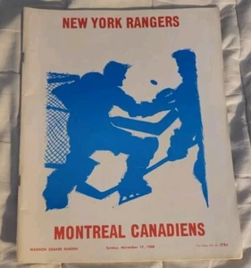 MONTREAL CANADIENS vs NY RANGERS NHL HOCKEY SPIELPROGRAMM 17.11.1968 NYR 3-2 WIN - Bild 1 von 7