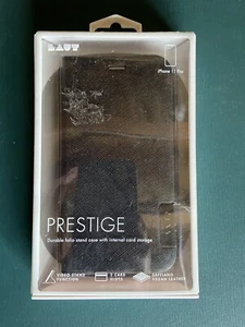 LAUT Prestige Folio Case for Apple iPhone 11 Pro Black Saffiano Vegan Leather - Photo 1 sur 2