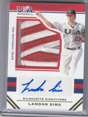 2017 Landon Sims Panini USA Stars & Stripes ROOKIE AUTO LOGO PATCH /25 - #62 - Image 1 of 2