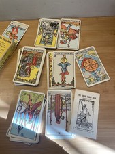 1960s VINTAGE RIDER WAITE SMITH TAROT DECK NO COPYRIGHT ON CARDS LOTS OF PHOTOS