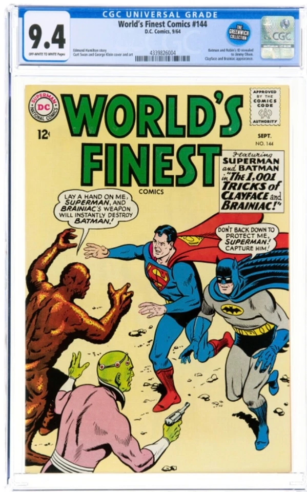 DC Comics, World's Finest Comics #144, CGC 9.4, Green Wich Collection, Look! - Image 1 of 2