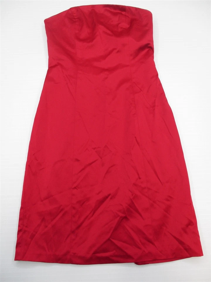 Nuevo Vestido Vaina MERONA Para Mujer Talla 2 Sin Tirantes Formal Clásico Rojo Sedoso Foto 1 de 4