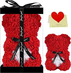 Gift for Mom Women-Rose Cute Bear - Rose Adorable Teddy Artificial Bear - Best G - Picture 1 of 12
