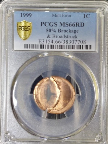 1999 PCGS MS66RED GOLD SHIELD 50% BROCKAGE & BROAD STRUCK ~ MAKE OFFER ~ RARE Cover