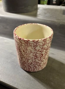WORKSHOPS OF GERALD HENN ROSEVILLE OHIO Brown SPONGEWARE Cup 4Wx4.5” - Picture 1 of 4