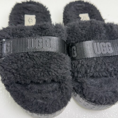 Nastro scivolo platform Uggs Fluffita taglia 5 colore nero donna usa unata